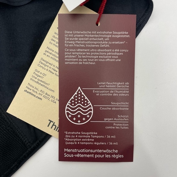 NWT Thinx Hiphugger black 3XL M328 - Picture 5 of 8